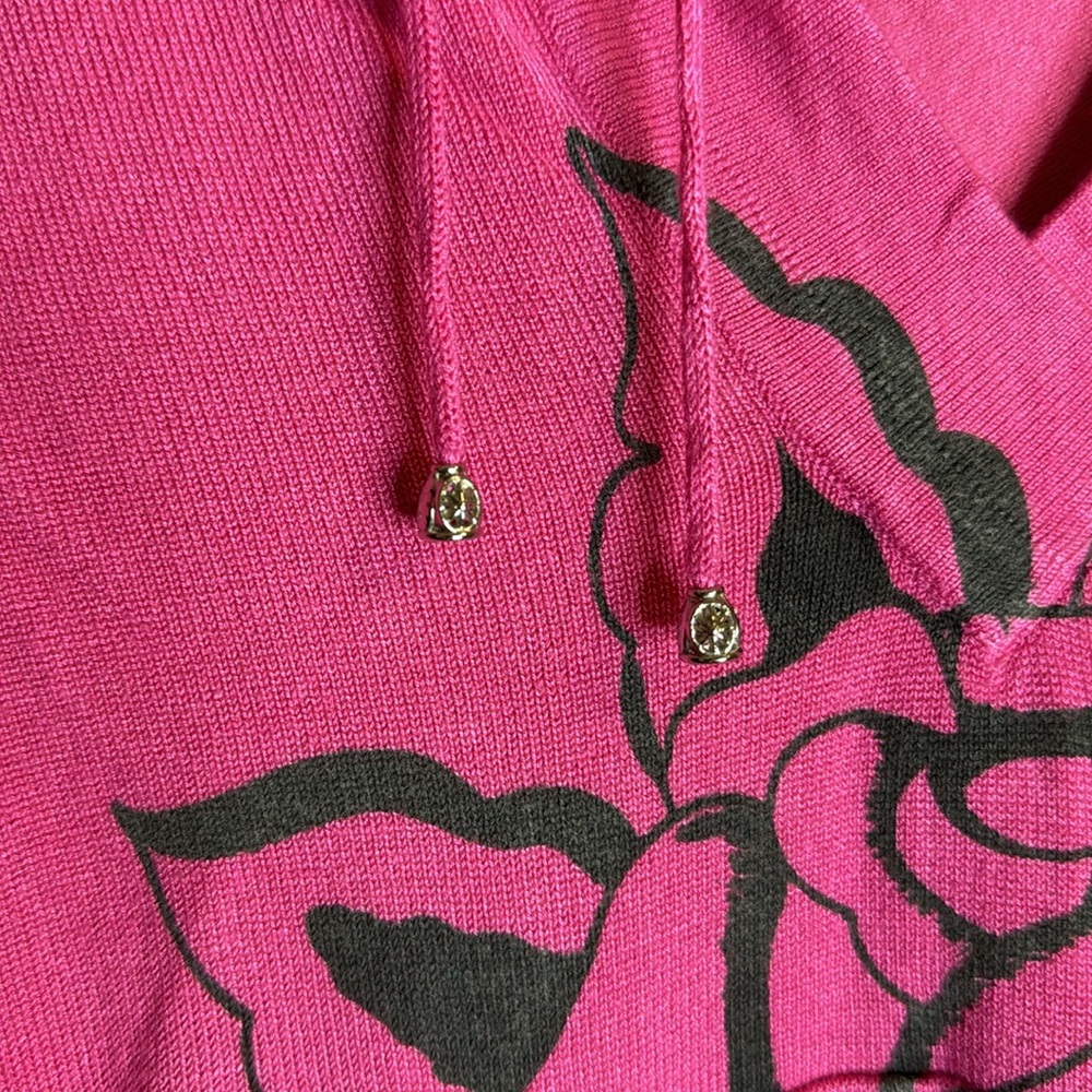 💖Eternal Love by Ed Hardy pink long sleeve hooded knit sweater Sz Small - Picture 2 of 15